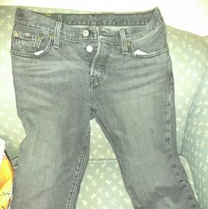 Levis 501 Dark Grey Wash Button Fly Jeans